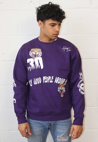 PURPLE WILDLIFE SWEATSHIRT