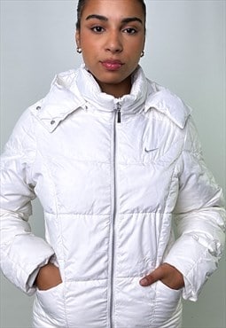 White y2ks NIKE Puffer Jacket Coat