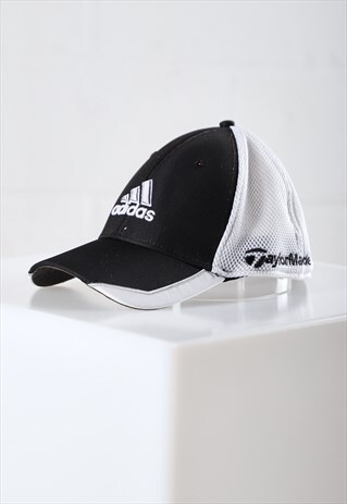 Vintage Adidas Cap in Black Summer Gym Trucker Fitted Hat