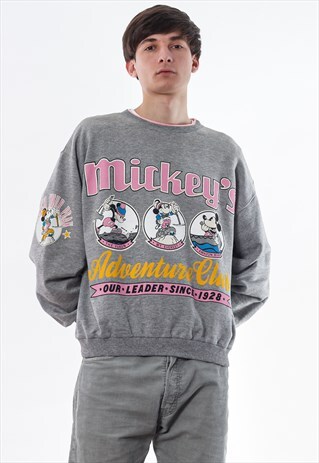 VINTAGE DISNEY MICKEY MOUSE GRAPHIC CREW NECK 90S GREY