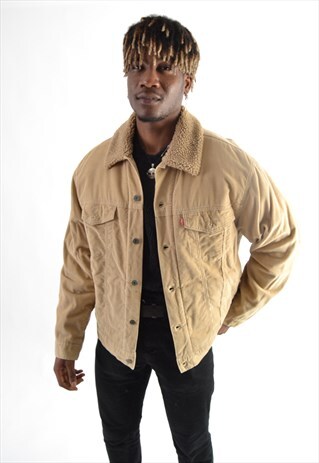 BEIGE LEVI'S CORDUROY SHERPA JACKET DJ2380