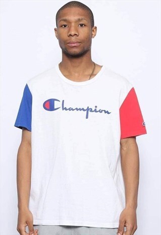 VINTAGE CHAMPION BIG LOGO TEE WHITE