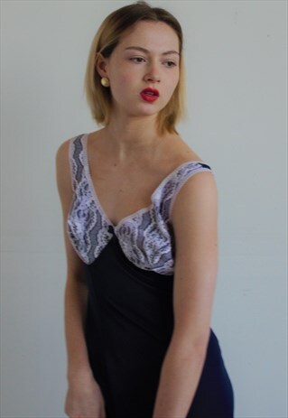 SLIP DRESS WITH LACE INSERT