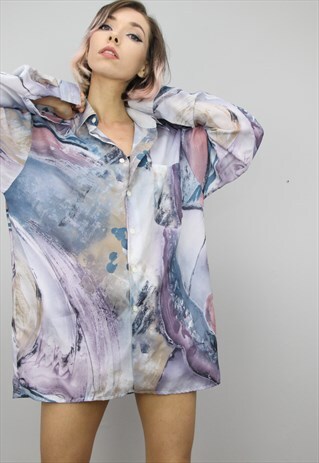 VINTAGE 80S/90S OVERSIZED PATTERNED SHIRT