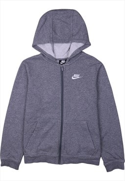 Vintage 90's Nike Hoodie Swoosh Full Zip Up Grey Large