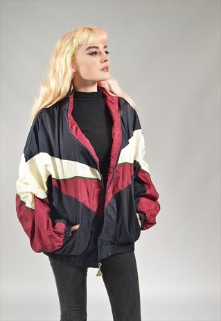 VINTAGE BLACK WILSON TENNIS BOMBER JACKET