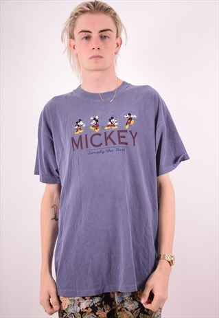 DISNEY MENS VINTAGE T-SHIRT TOP LARGE BLUE 90S