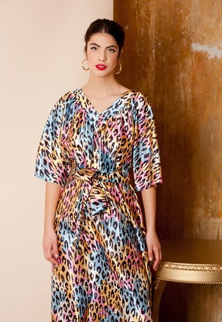 ANIMAL PRINT SATIN MAXI DRESS (2019), ELEGANT SUMMER DRESS