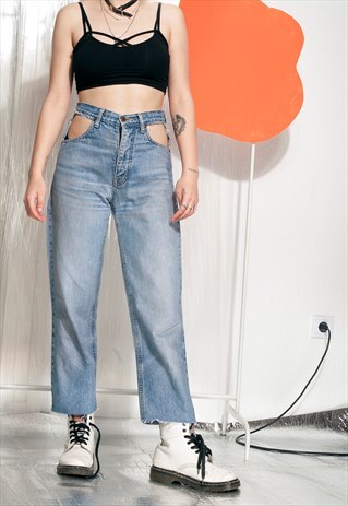 VINTAGE JEANS 90S CUT OUT POCKET REWORKED GRUNGE DENIM PANTS