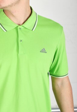 Vintage Adidas Polo Shirt in Green Short Sleeve Tee Large