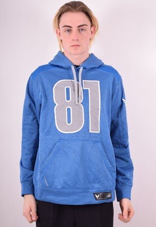 NIKE MENS VINTAGE HOODIE JUMPER MEDIUM BLUE 90S