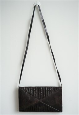 Vintage Brown Leather Shoulder Bag Purse Hand Bag Tote