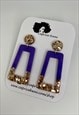 BY CAPRICE-KWAI RICH GIRL SQUARE PURPLE EARRINGS 