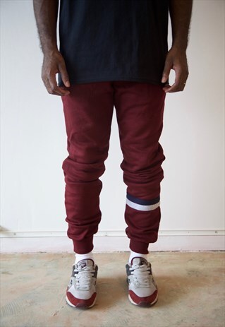 STRIPE SWEATPANTS BURGUNDY