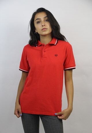 VINTAGE FRED PERRY 90'S RED POLO SHIRT