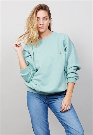 VINTAGE 80'S CLASSIC SUPER OVERSIZED MINT GREEN LEVI'S SWEAT