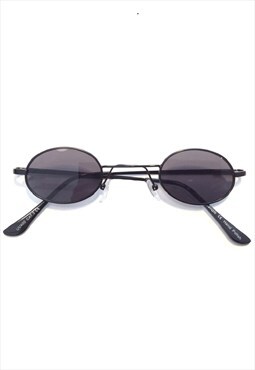 Thin Oval Black Sunglasses