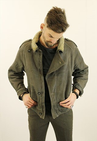 VINTAGE AVIATOR/FLYING JACKET. SHEARLING SHEEP SKIN. UNISEX.