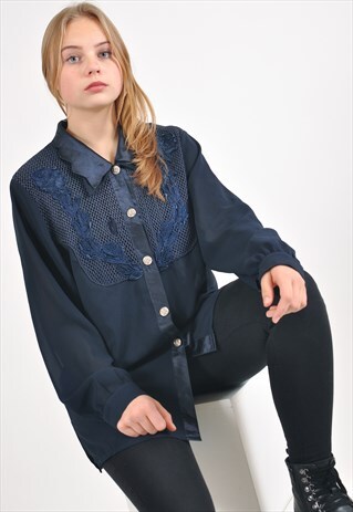 VINTAGE LONG SLEEVE EMBROIDERED SHIRT