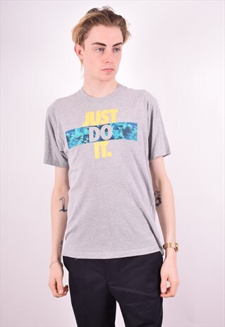 NIKE MENS VINTAGE T-SHIRT TOP MEDIUM GREY 90S