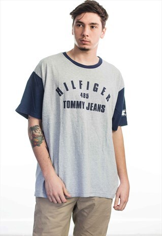 VINTAGE TOMMY HILFIGER LOGO T-SHIRT 90S XXL 9.8