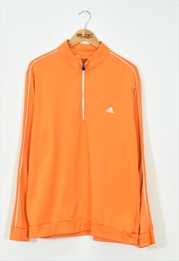 Vintage Adidas Quarter Zip Sweatshirt Orange XLarge