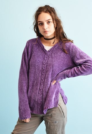 90'S RETRO VELVET SHIMMER TEEN KNIT JUMPER