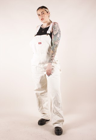 VINTAGE DICKIES WHITE WORKWEAR DUNGAREES /NN1238