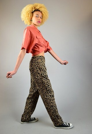 VINTAGE 80S LOOSE TRIBAL PRINT TROUSERS