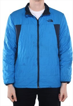 Vintage The North Face - Blue Embroidered Puffer Jacket with