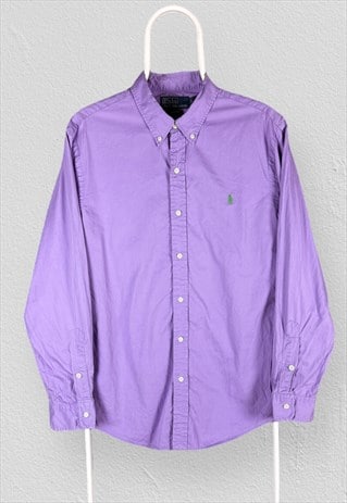 Vintage Polo Ralph Lauren Purple Shirt Long Sleeve Large