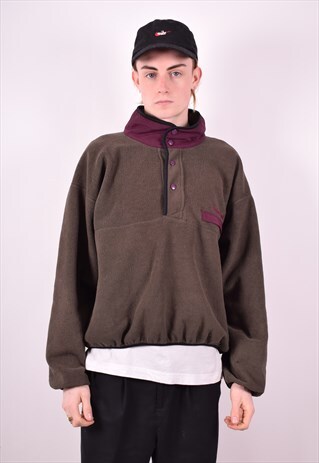 TIMBERLAND MENS VINTAGE FLEECE JUMPER LARGE KHAKI 90S
