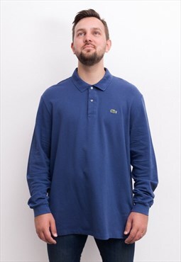 Vintage men's 3XL Shirt Long Sleeved Retro Tee Top FR 8 Blue
