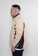 VINTAGE 90S WINDBREAKER, SPORT WEAR JACKET, BEIGE TRACK SUIT