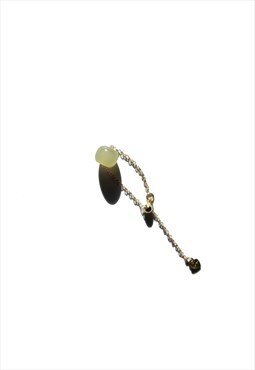Libra skinny gold chain jade ring