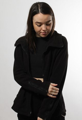VINTAGE CALVIN KLEIN FULL ZIP BLACK FLEECE JUMPER