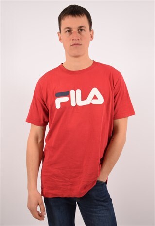 Vintage Fila T-Shirt Top Slim Fit Red | Messina Hembry Clothing | ASOS ...