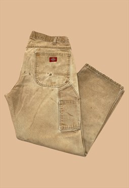 Vintage Dickies Trousers Cargo Pants 36x30 Beige 5111