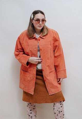 VINTAGE 60S PROLONGED WIDE SLEEVE OVERSIZED SUEDE JACKET L