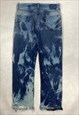BLUE LEVI'S RIPPED BLEACH JEANS RELAXED FIT (36 X 32)
