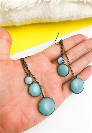 1960'S BLUE STONE DROP EARRINGS