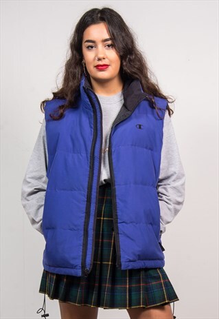 CHAMPION VINTAGE 90'S PURPLE PADDED PUFFER GILET