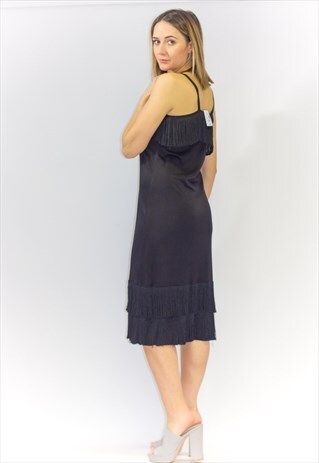 VINTAGE 70'S FRINGE MIDI DRESS