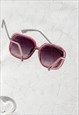 TRANSPARENT PURPLE ELEGANT ROUNDED SQUARE SUNGLASSES