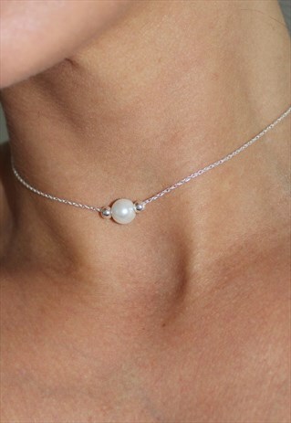 "MYA" CHOKER 925 STERLING SILVER IN WHITE