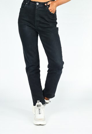 VINTAGE UNBRANDED STRAIGHT FIT JEANS IN BLACK
