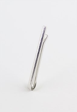 Textured Tie Bar - Silver