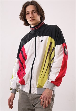 VINTAGE MENS NIKE INTERNATIONAL BIG LOGO WINDBREAKER JACKET