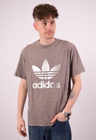 VINTAGE ADIDAS T-SHIRT TOP GREY