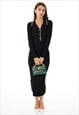 Black color Soft knit long sleeves bodycon dress 